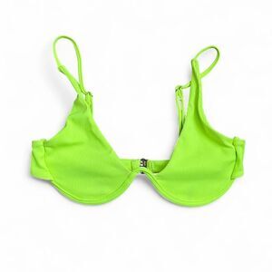 Neon Yellow Ribbed Bikini Top Women’s Medium